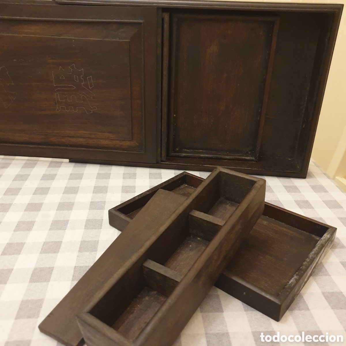 Antig&uuml;edades: Antigua caja de madera ORIENTAL - Foto 3