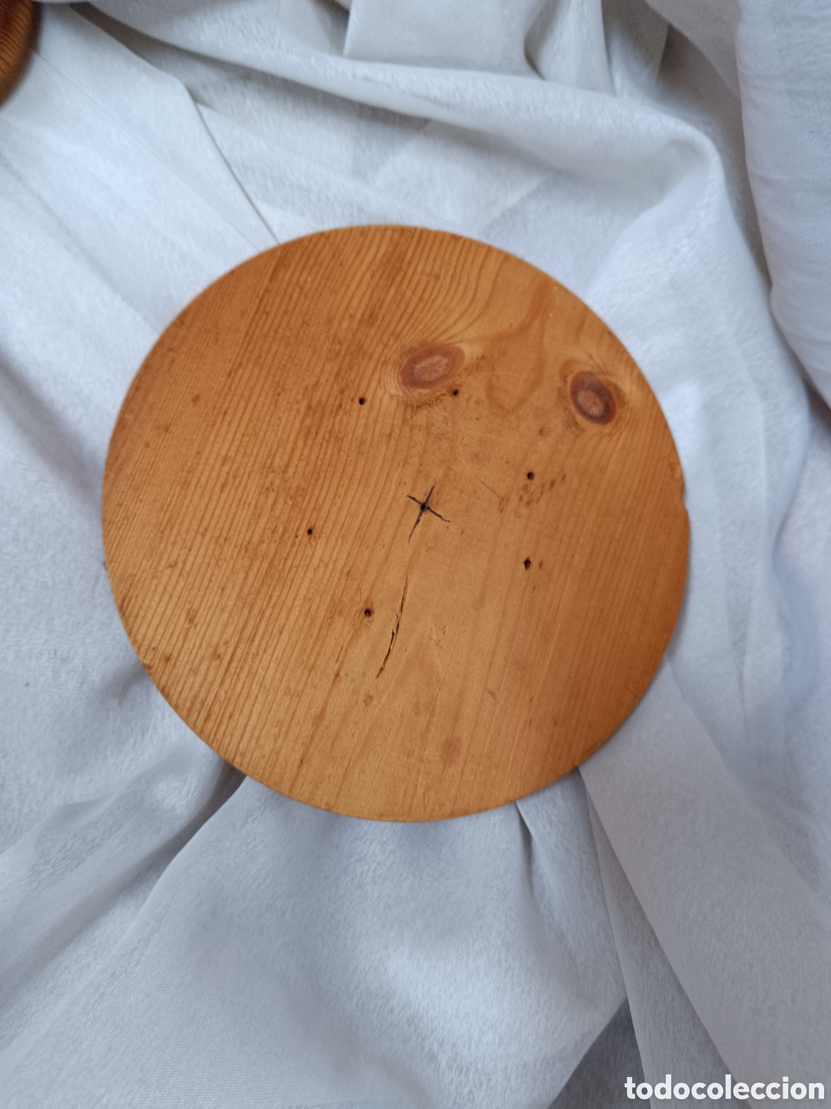 Antig&uuml;edades: Pie de lampara de madera - Foto 5
