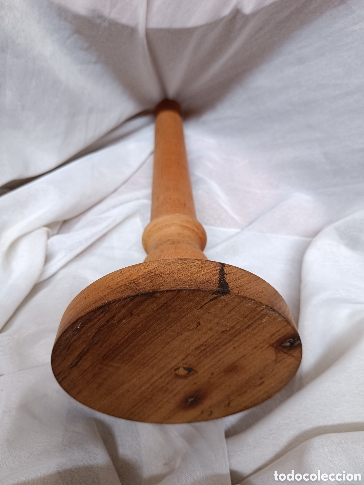 Antig&uuml;edades: Pie de lampara tallado de madera - Foto 4