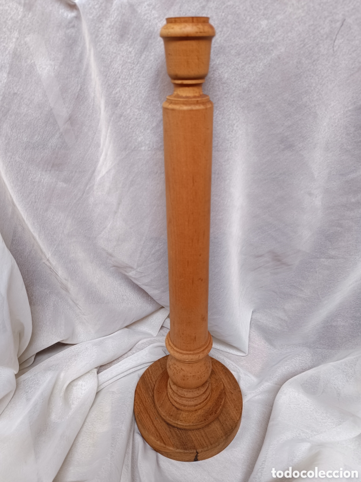 Antig&uuml;edades: Pie de lampara tallado de madera - Foto 5