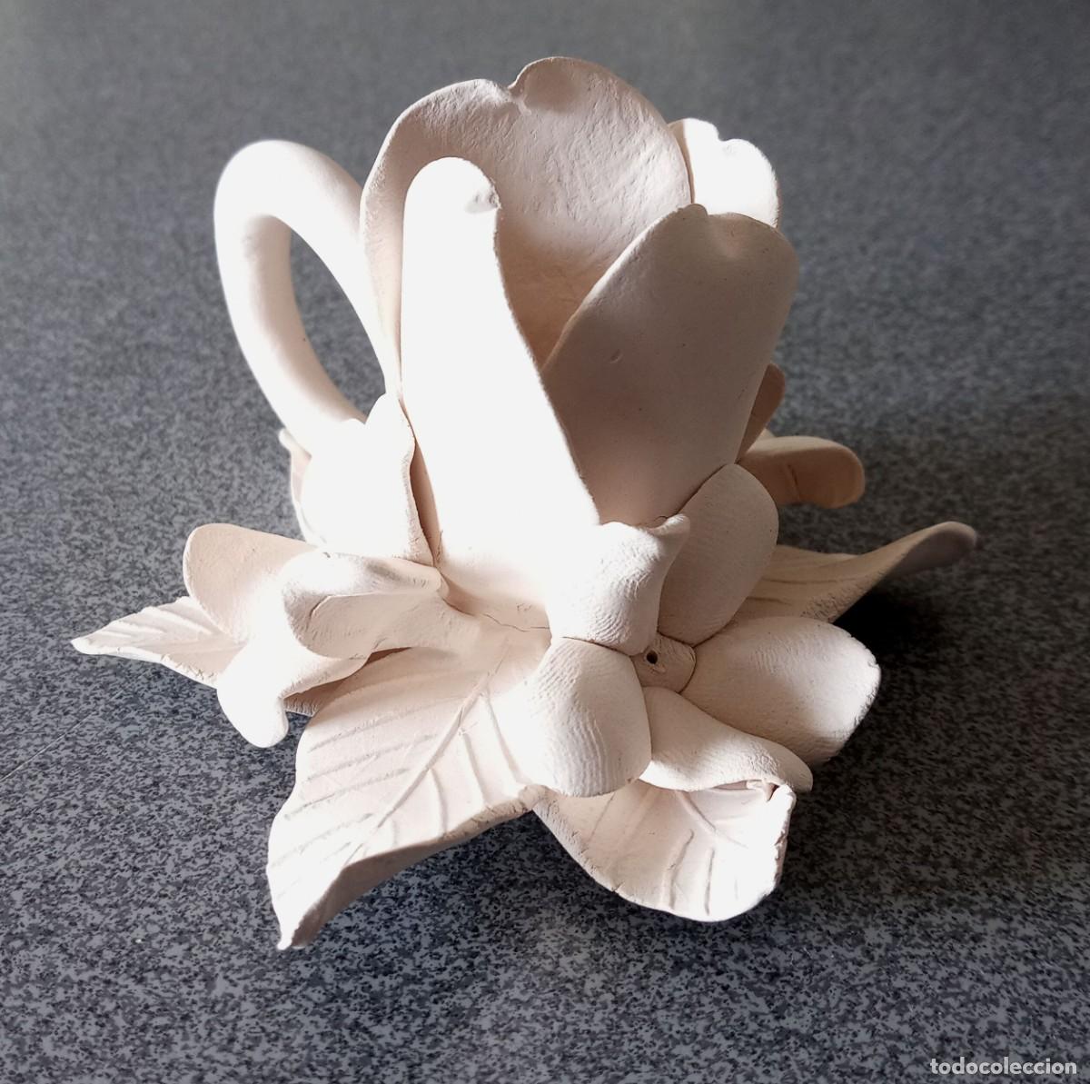 Antig&uuml;edades: Portavelas flor barro - Foto 2