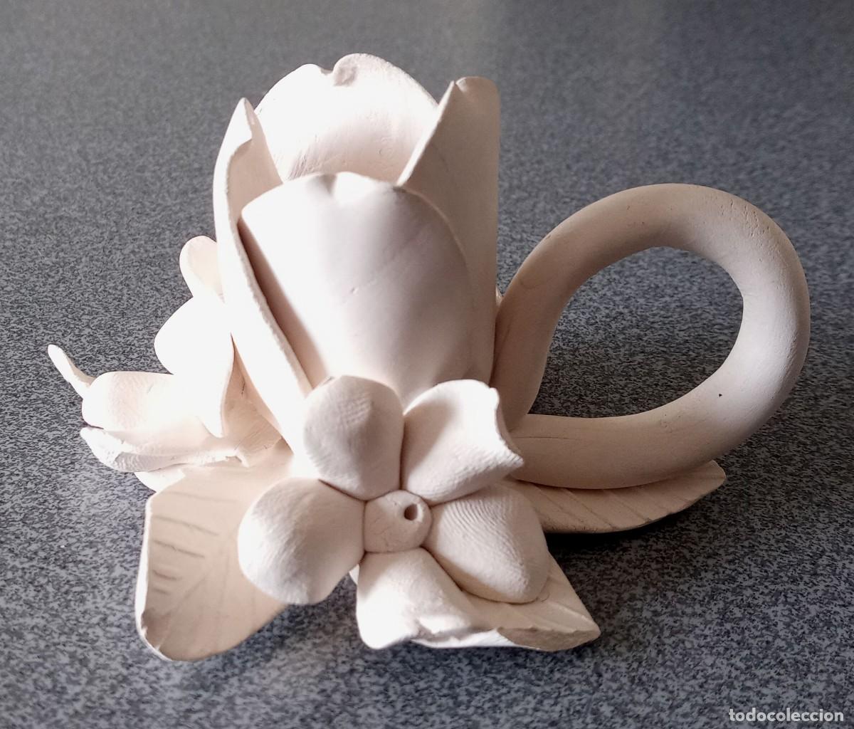 Antig&uuml;edades: Portavelas flor barro - Foto 3