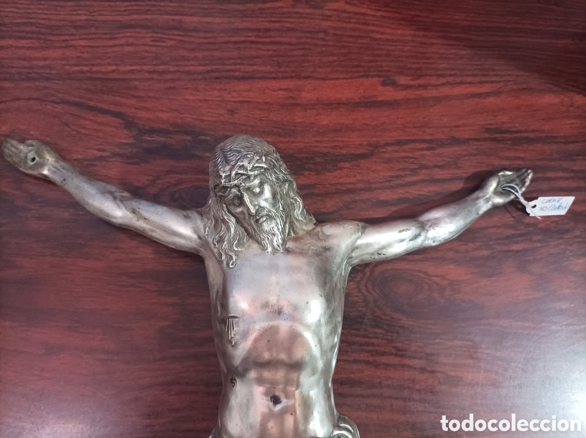 Antig&uuml;edades: Cruz de cobre chapado en plata - Foto 2