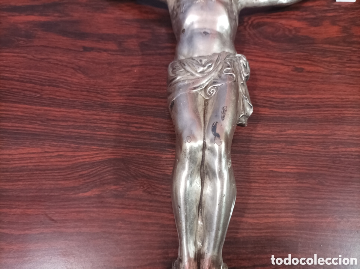Antig&uuml;edades: Cruz de cobre chapado en plata - Foto 3