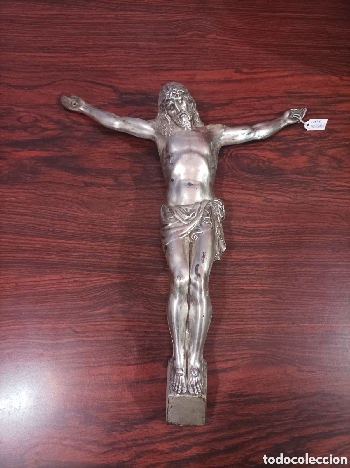 Antig&uuml;edades: Cruz de cobre chapado en plata - Foto 1
