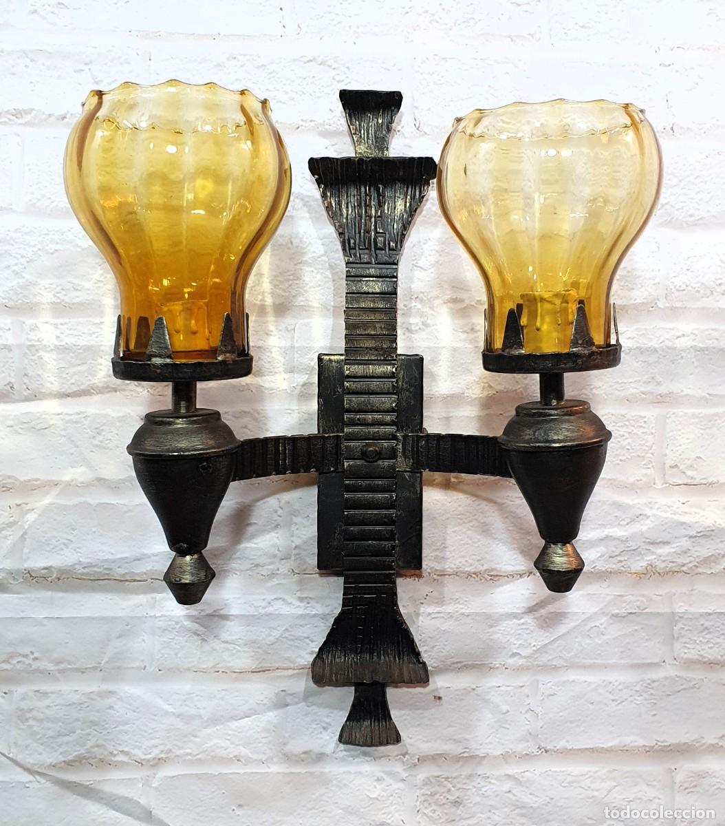 Antig&uuml;edades: Aplique de forja electrificado - Foto 1