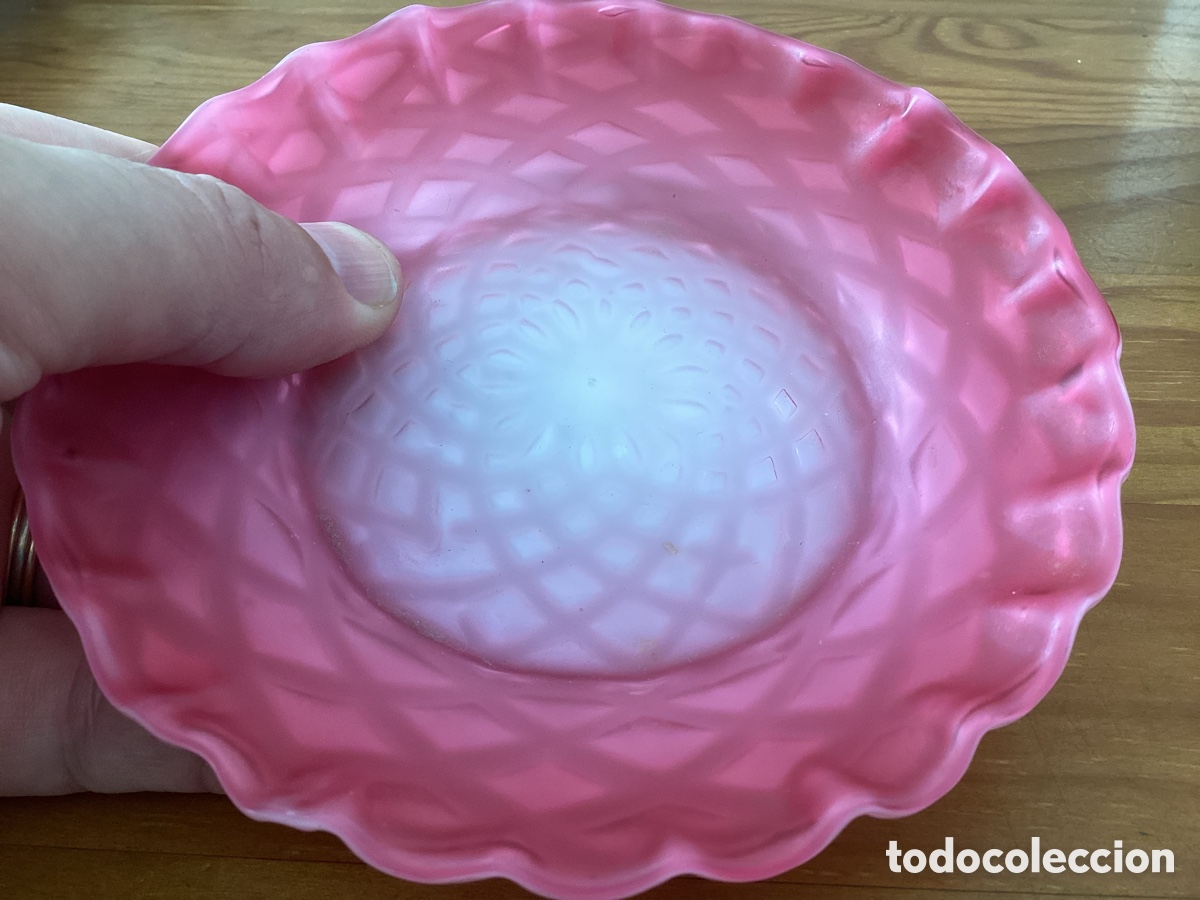 Antig&uuml;edades: Bonito plato Opalina , Vide Poche, rosa. - Foto 2