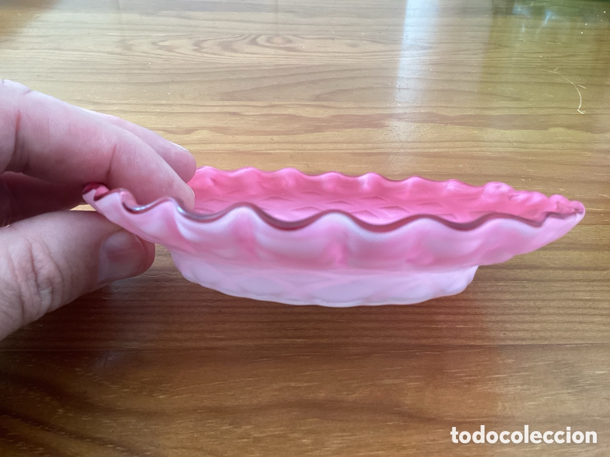 Antig&uuml;edades: Bonito plato Opalina , Vide Poche, rosa. - Foto 3