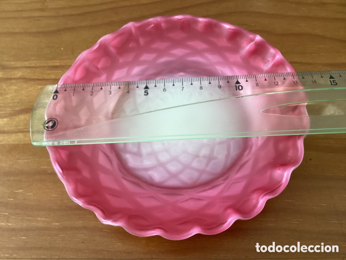 Antig&uuml;edades: Bonito plato Opalina , Vide Poche, rosa. - Foto 5