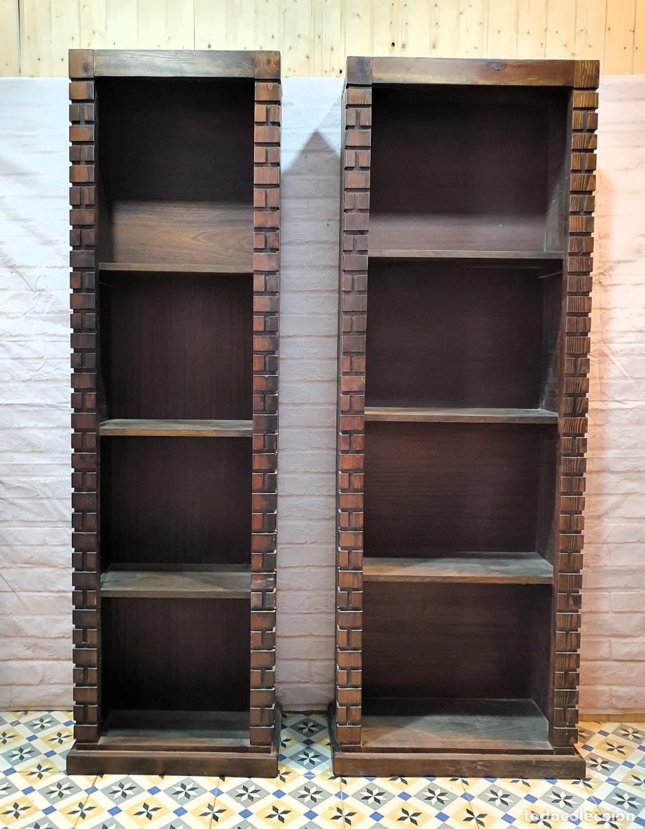Antig&uuml;edades: Pareja de estanter&iacute;as librer&iacute;a - Foto 1