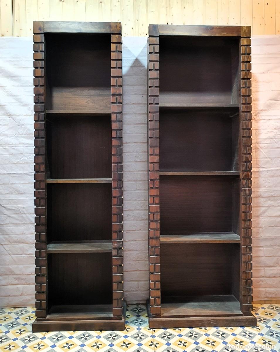 Antig&uuml;edades: Pareja de estanter&iacute;as librer&iacute;a - Foto 2
