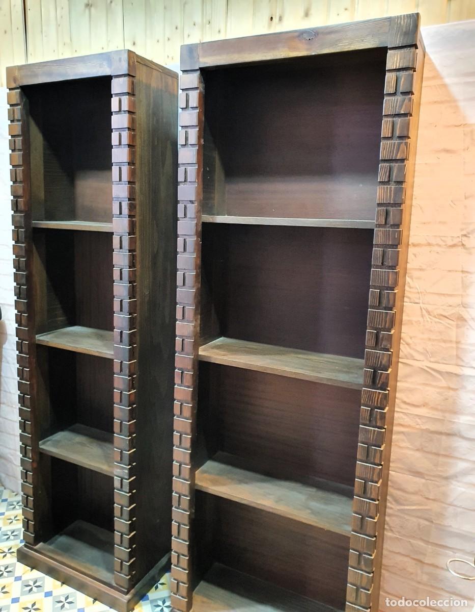 Antig&uuml;edades: Pareja de estanter&iacute;as librer&iacute;a - Foto 3