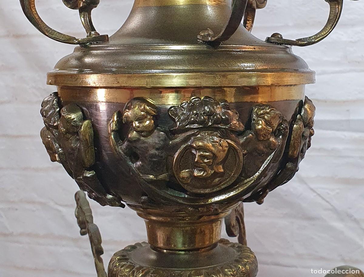 Antig&uuml;edades: Gran lampara antigua de bronce - Foto 2