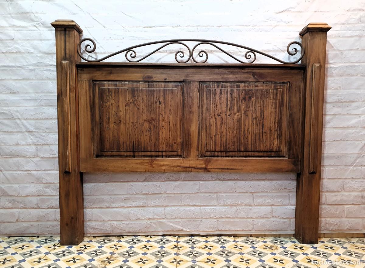 Antig&uuml;edades: Cabecero de madera y forja - Foto 1