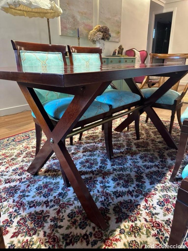 Antig&uuml;edades: Mesa madera y juego de 6 sillas - Foto 3