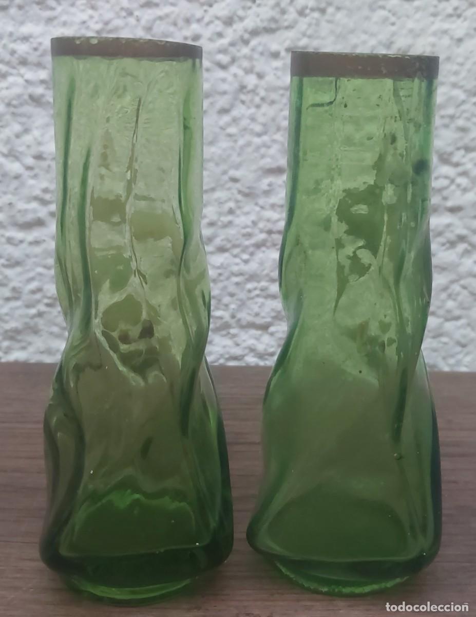 Antig&uuml;edades: PEQUE&Ntilde;OS JARRONES MODERNISTAS CRISTAL VERDE - Foto 7