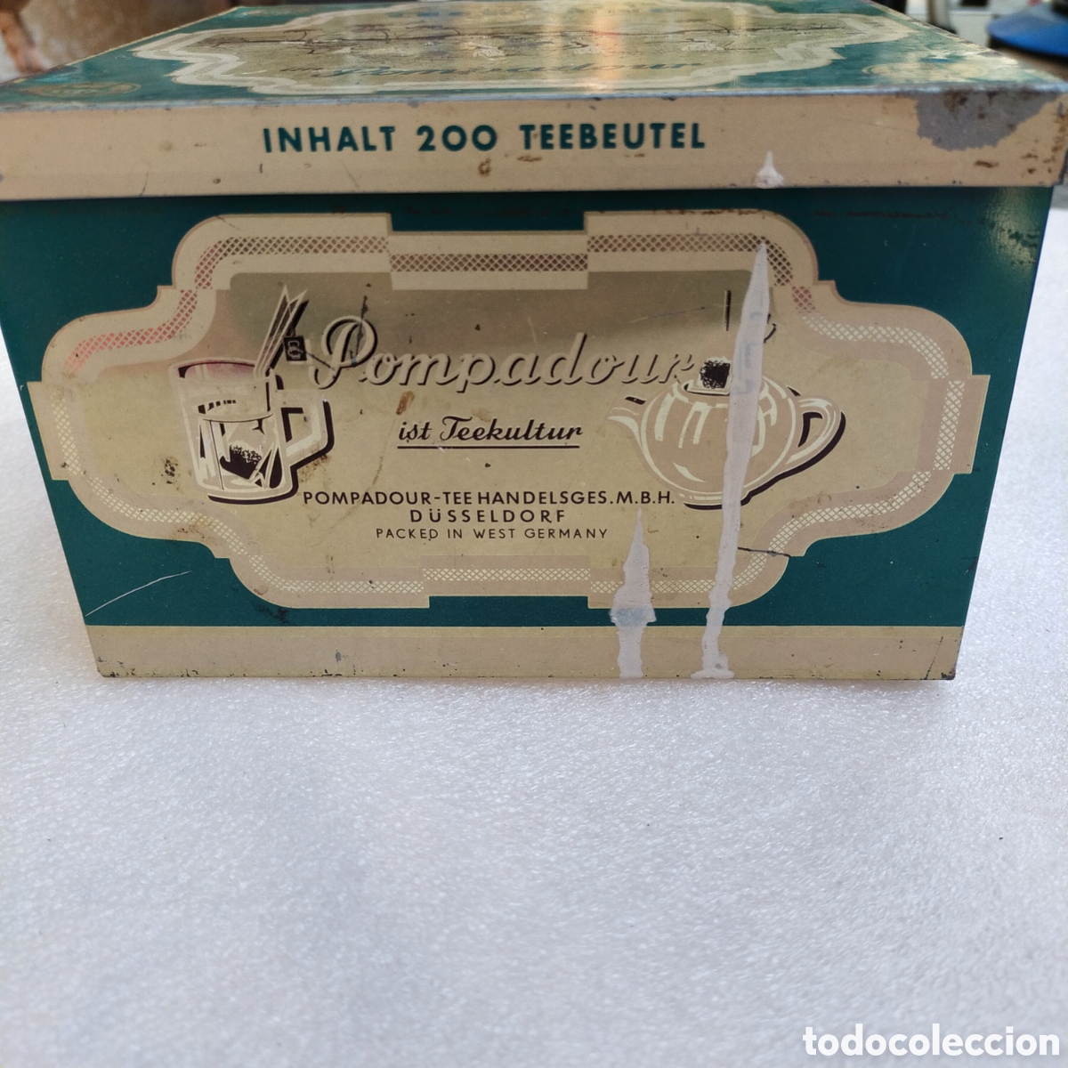 Antig&uuml;edades: Caja metal pompadour - Foto 2