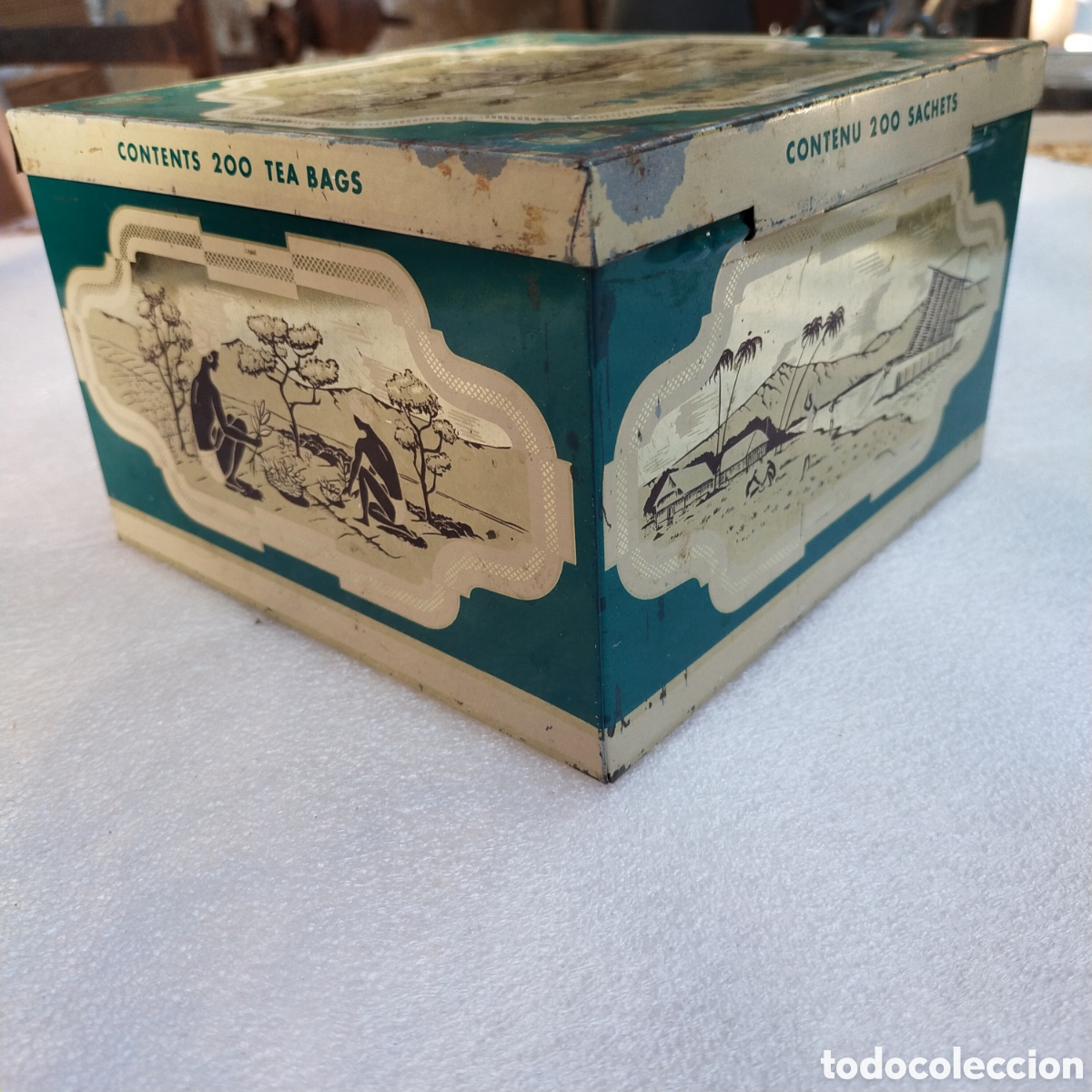 Antig&uuml;edades: Caja metal pompadour - Foto 3