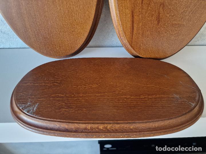 Antig&uuml;edades: LOTE PEANAS BASES OVALADAS DE MADERA - Foto 4