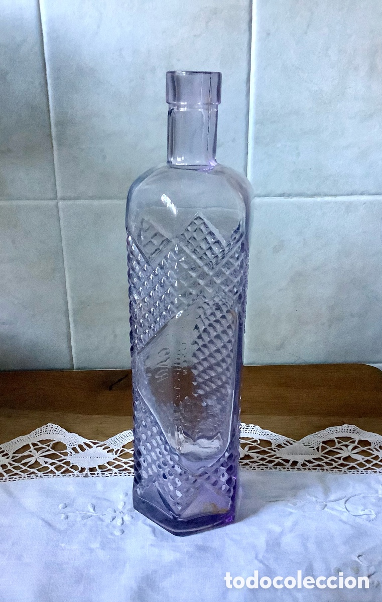 Antig&uuml;edades: Antigua botella de cristal - Foto 1