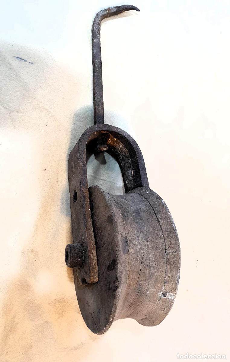Antig&uuml;edades: Antigua garrucha de madera - Foto 4