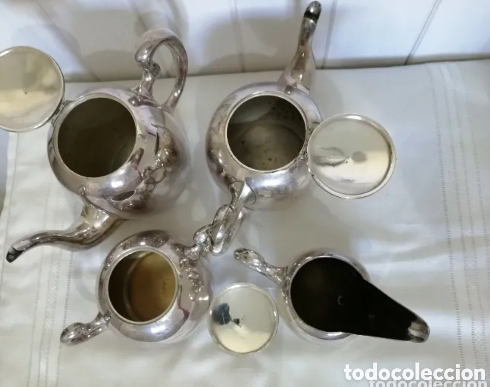 Antig&uuml;edades: JUEGO DE T&Eacute; DE ALPACA - Foto 5
