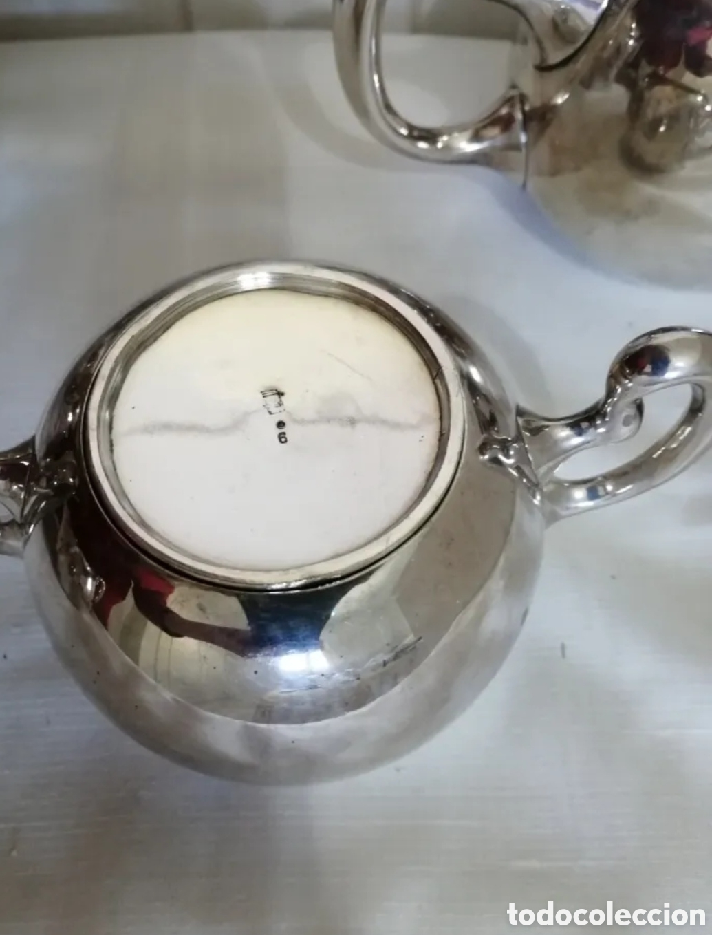 Antig&uuml;edades: JUEGO DE T&Eacute; DE ALPACA - Foto 6