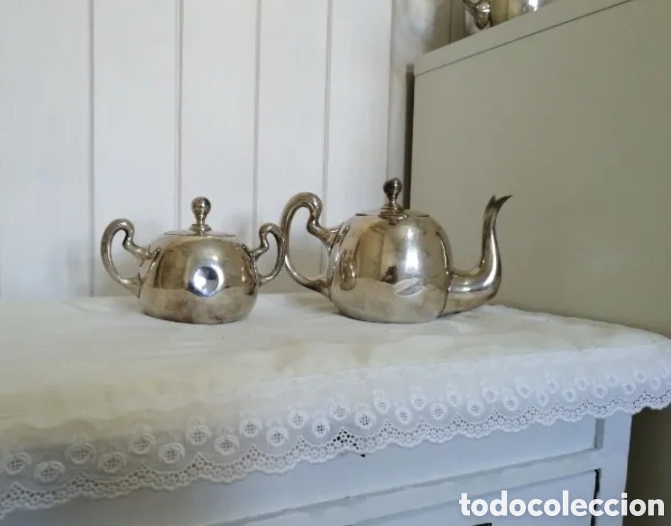 Antig&uuml;edades: JUEGO DE T&Eacute; DE ALPACA - Foto 7