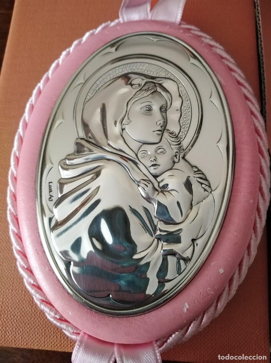 Antig&uuml;edades: Pareja de placas en plata para cuna. - Foto 2