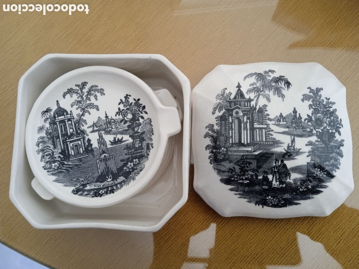 Antig&uuml;edades: Caja y platitos loza - Foto 3