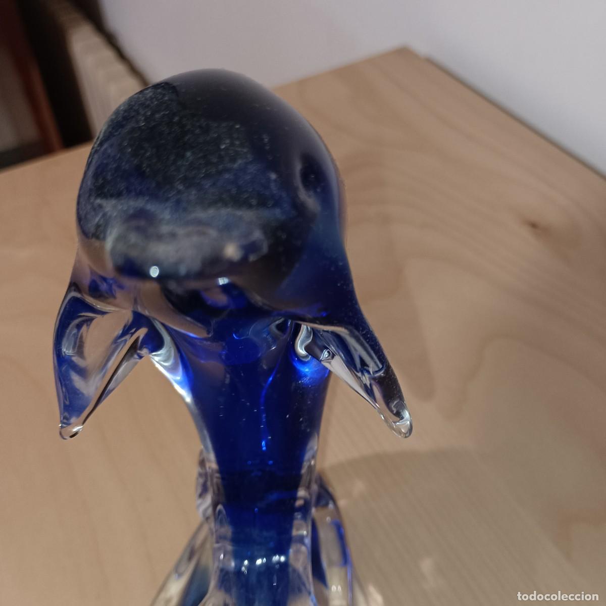 Antig&uuml;edades: DELFINES EN COLOR AZUL CRISTAL DE MURANO - Foto 3