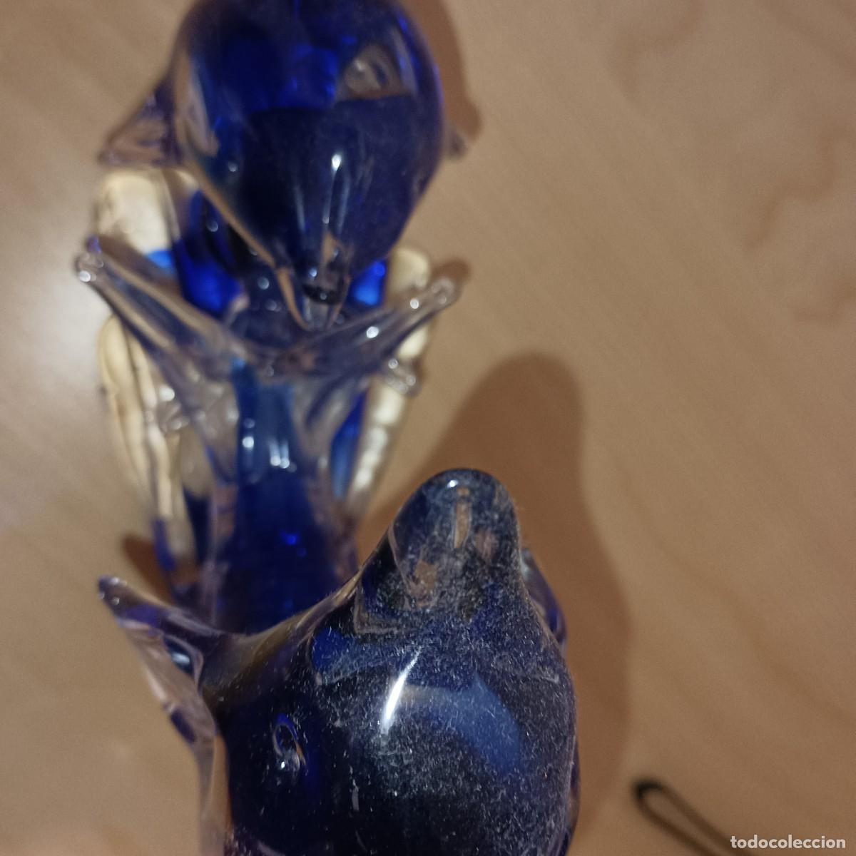 Antig&uuml;edades: DELFINES EN COLOR AZUL CRISTAL DE MURANO - Foto 5
