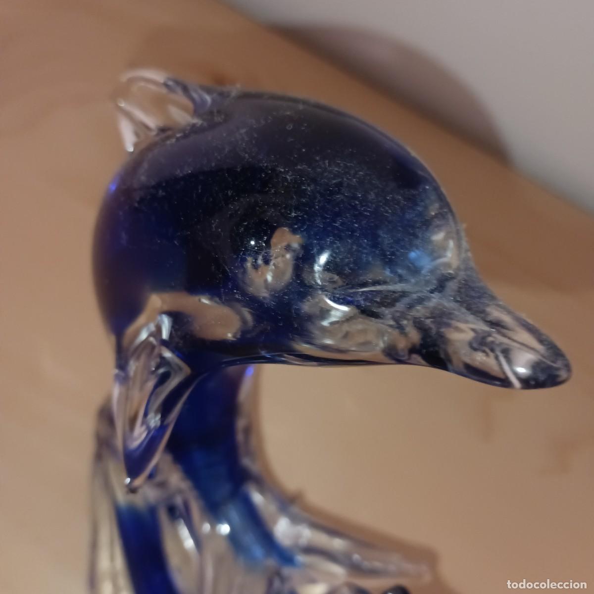 Antig&uuml;edades: DELFINES EN COLOR AZUL CRISTAL DE MURANO - Foto 8