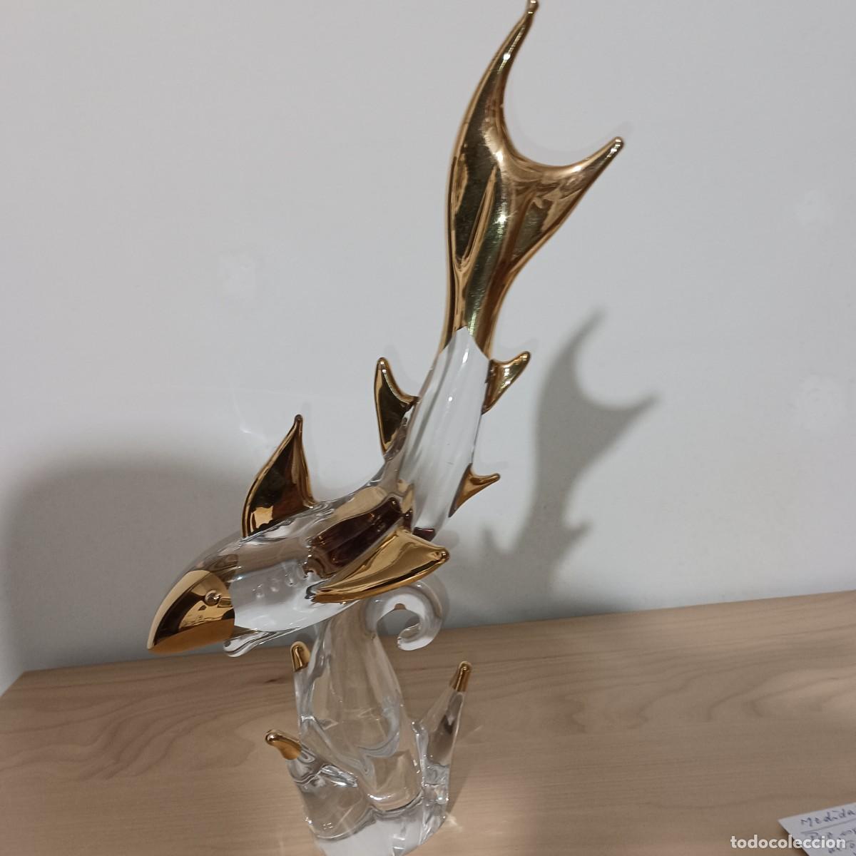 Antig&uuml;edades: TIBURON DORADO EN CRISTAL DE MURANO - Foto 10