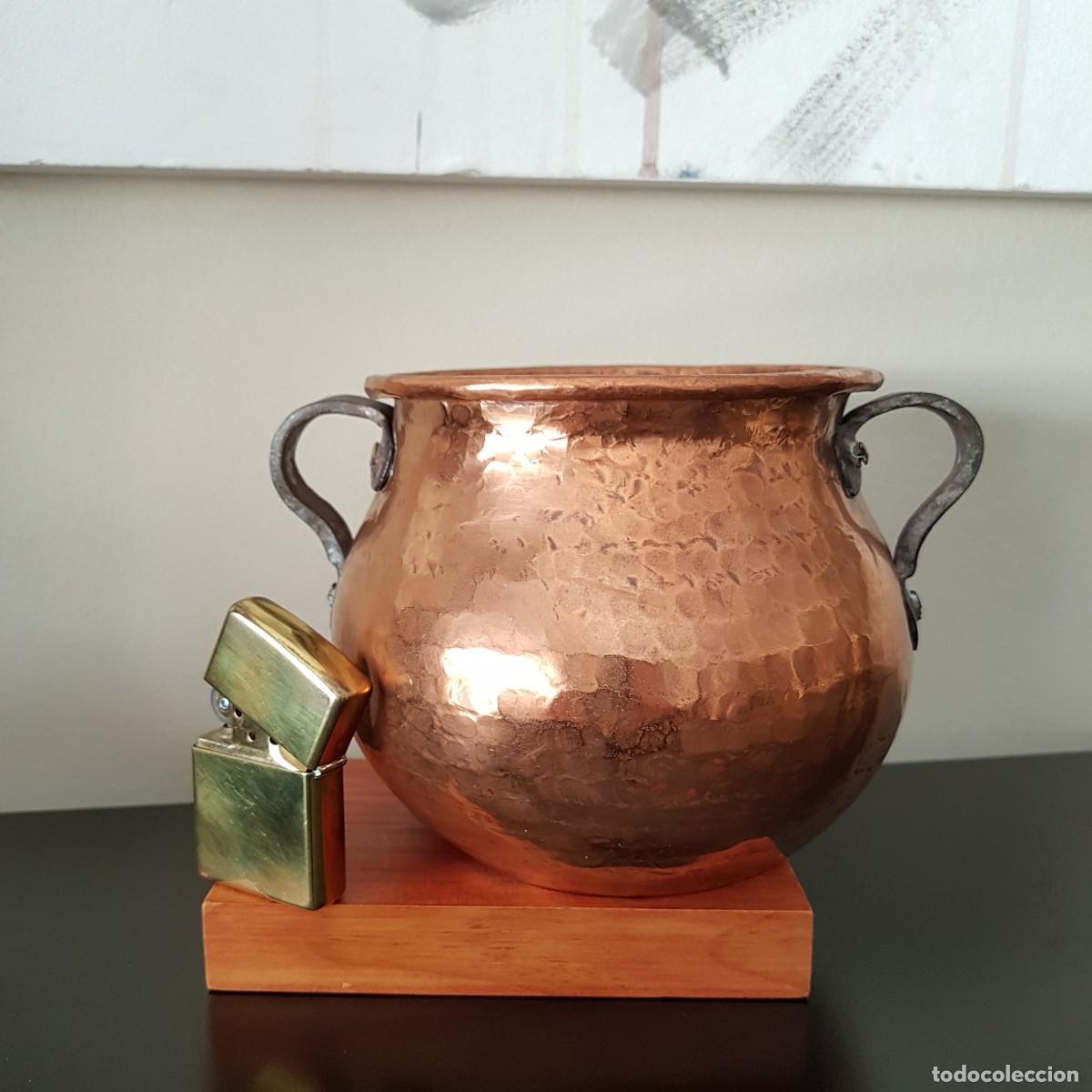 Antig&uuml;edades: OLLA PEROL DE COBRE CON ASAS DE HIERRO. - Foto 7