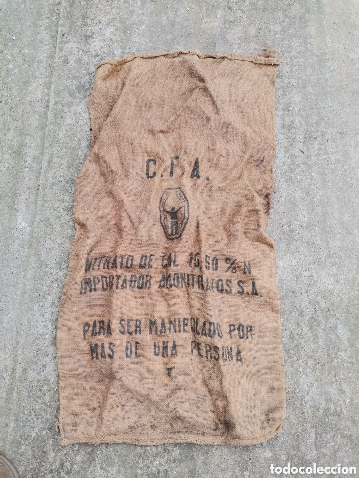 Antig&uuml;edades: Saco yute nitrato de cal - Foto 1