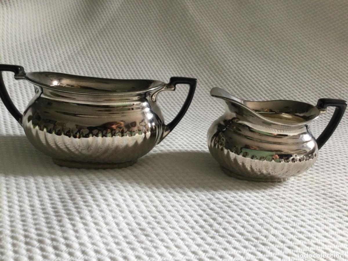 Antig&uuml;edades: Azucarero y jarrita DEVON WARE. SILVERINE. England. - Foto 1