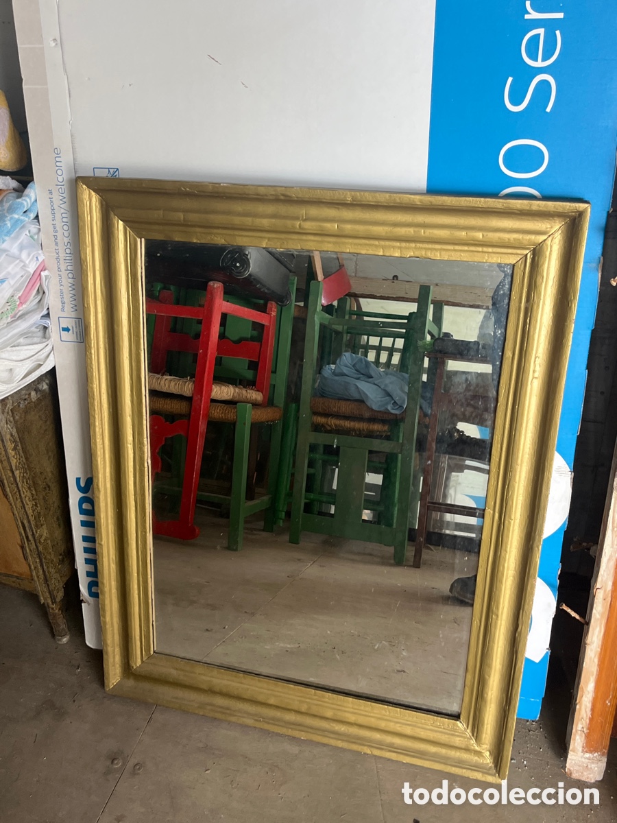 Antig&uuml;edades: Espejo de madera policromado - Foto 1