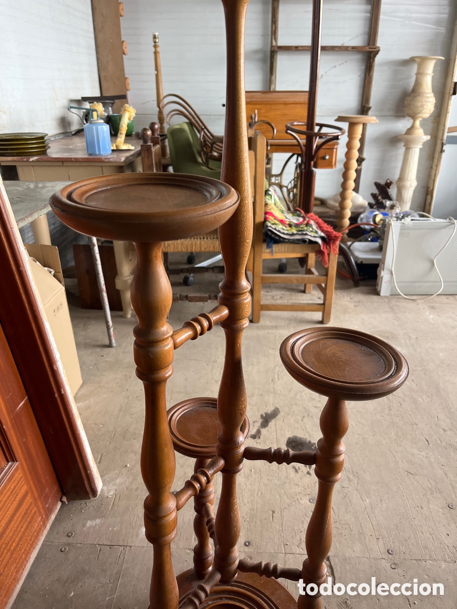 Antig&uuml;edades: Pedestal de madera de estilo thonet - Foto 3