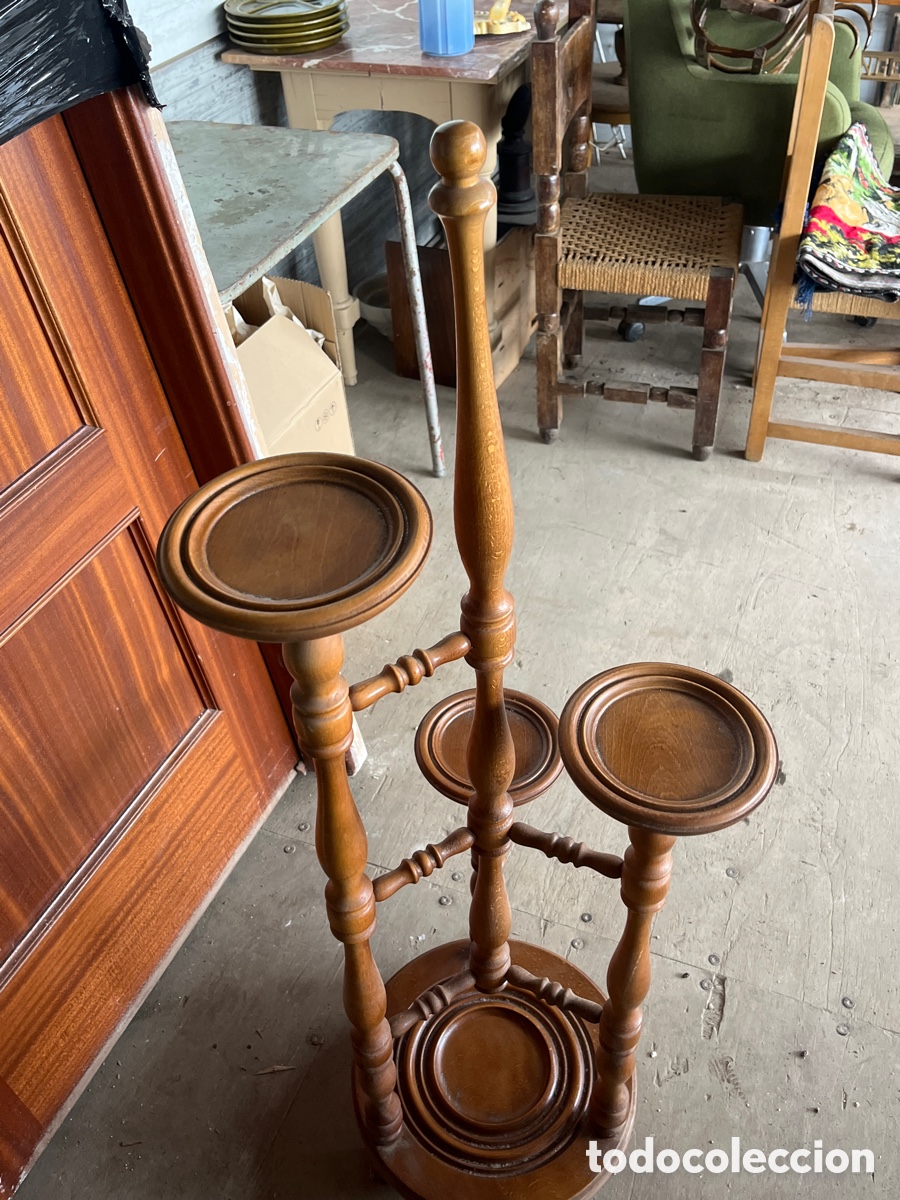 Antig&uuml;edades: Pedestal de madera de estilo thonet - Foto 1