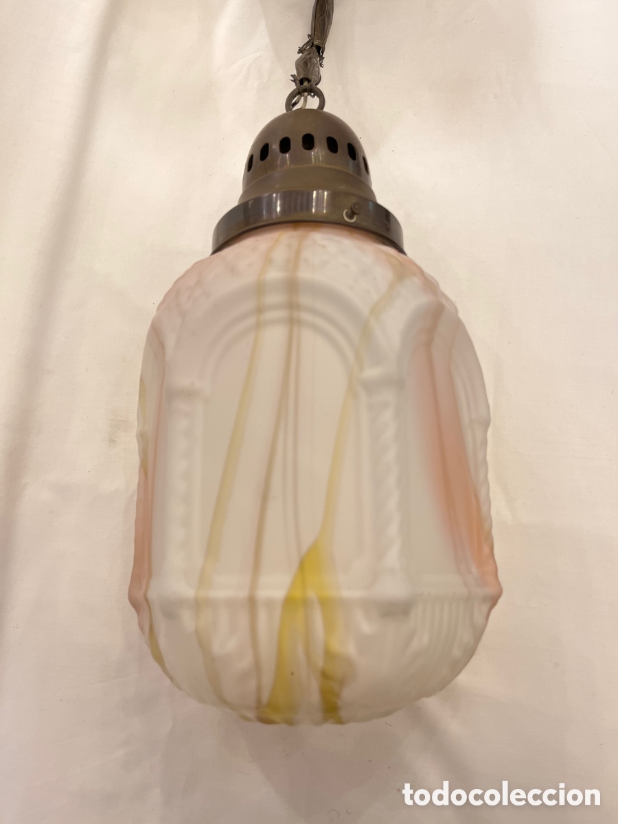 Antig&uuml;edades: L&aacute;mpara farol techo Art deco - Foto 2