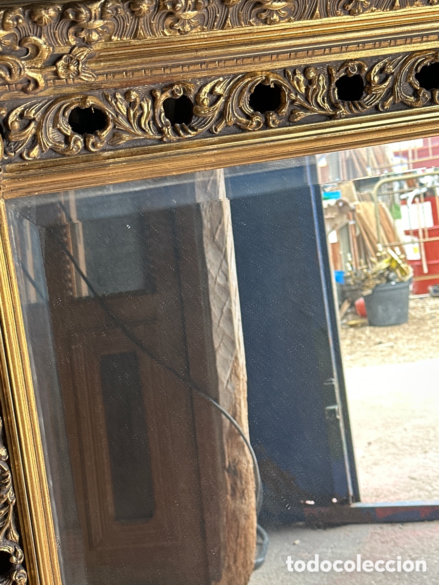 Antig&uuml;edades: Espejo de madera policromado al pan de oro - Foto 3