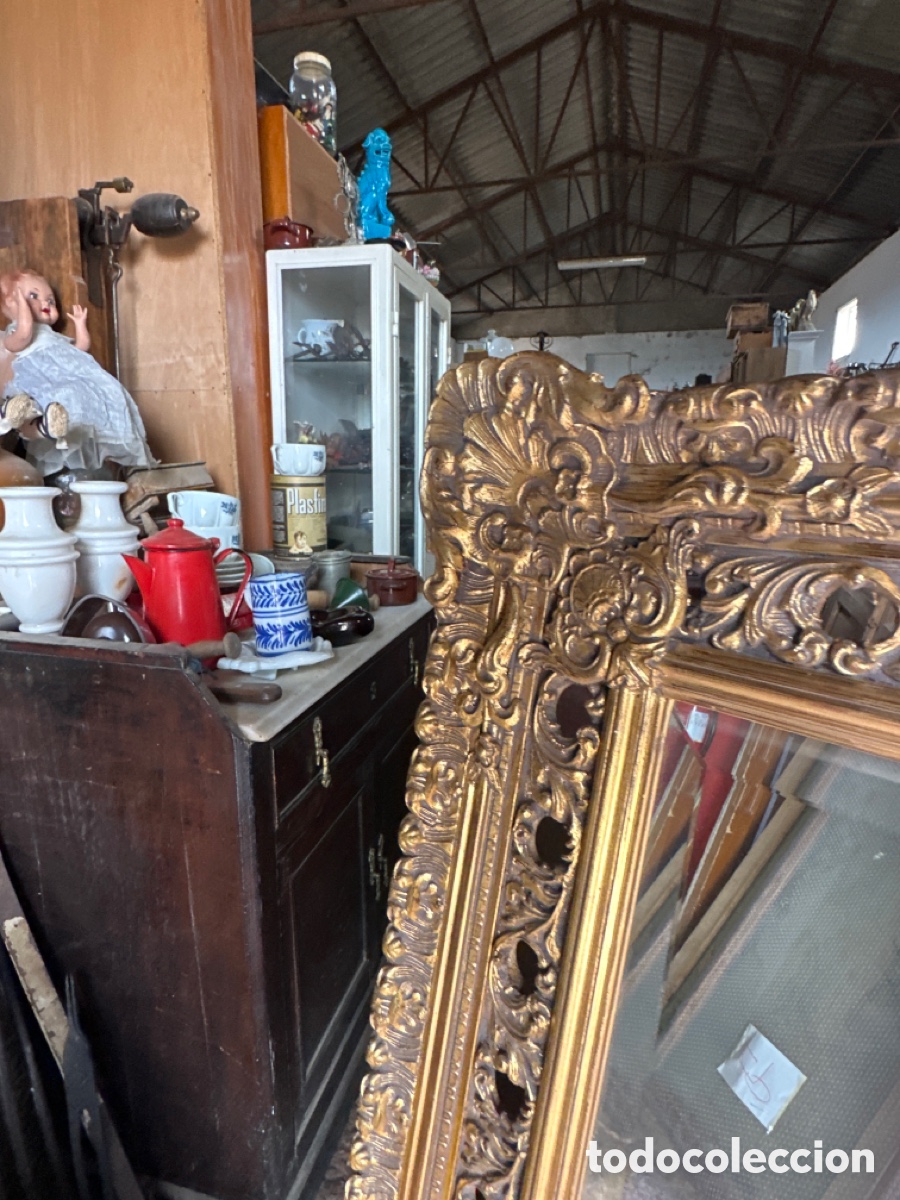 Antig&uuml;edades: Espejo de madera policromado al pan de oro - Foto 4