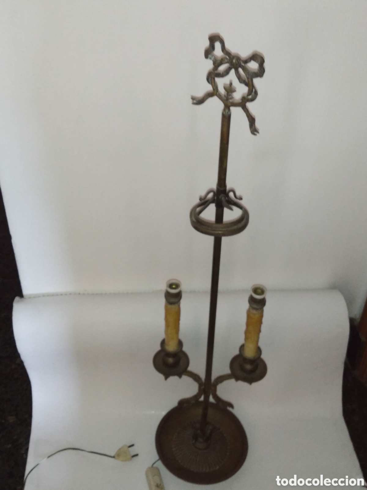 Antig&uuml;edades: L&aacute;mpara antigua de metal - Foto 2