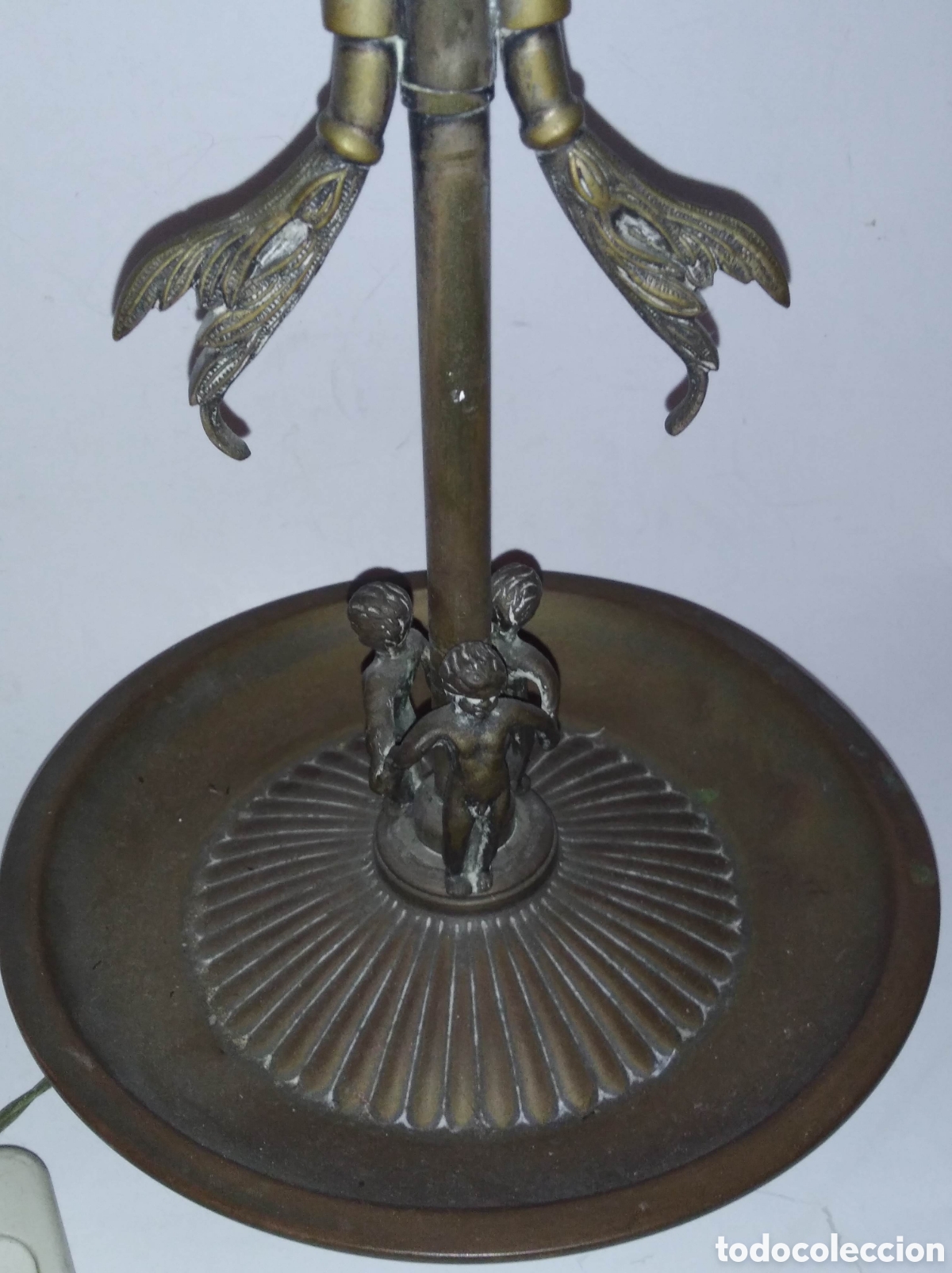 Antig&uuml;edades: L&aacute;mpara antigua de metal - Foto 4