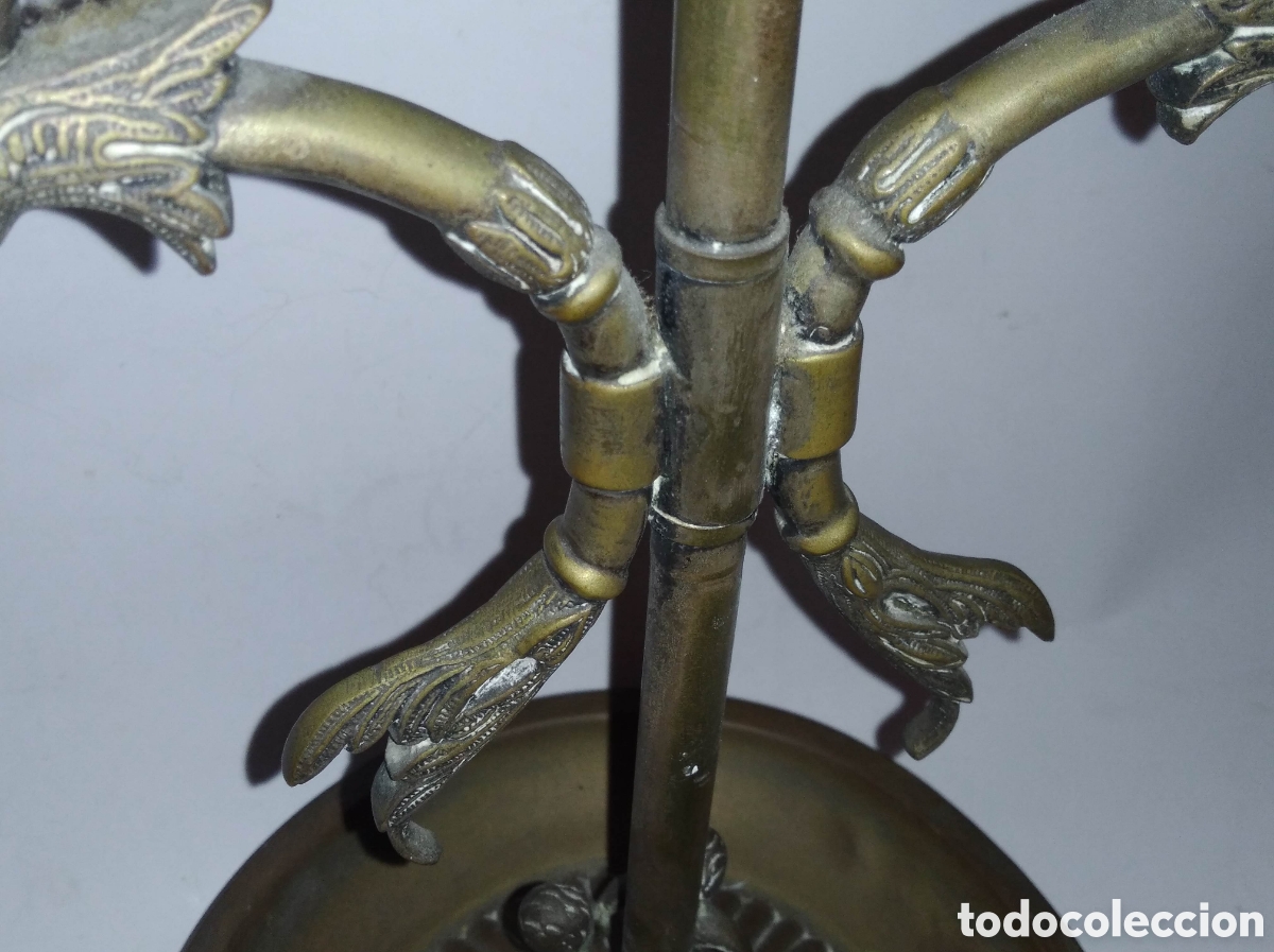 Antig&uuml;edades: L&aacute;mpara antigua de metal - Foto 7