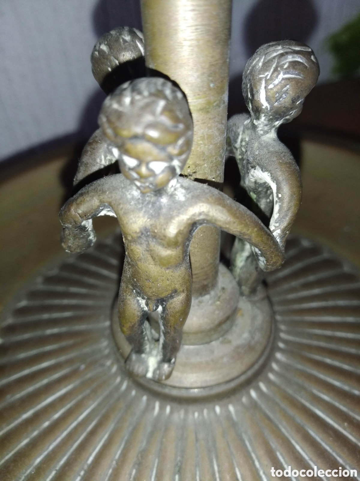 Antig&uuml;edades: L&aacute;mpara antigua de metal - Foto 12