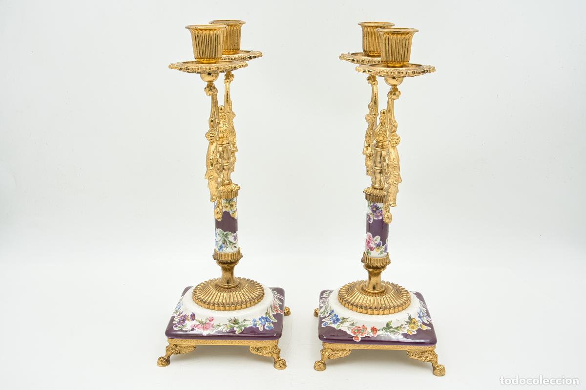 Antig&uuml;edades: Par de Candelabros - Foto 2