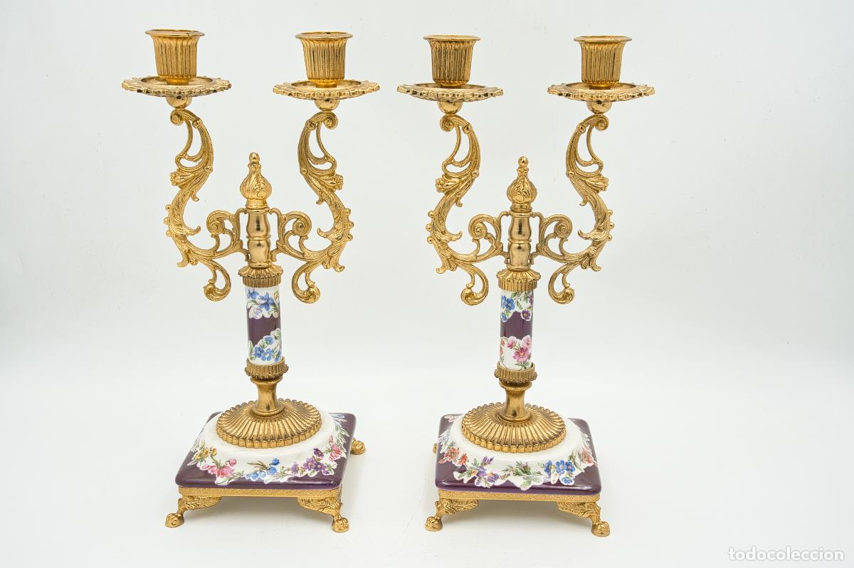 Antig&uuml;edades: Par de Candelabros - Foto 3