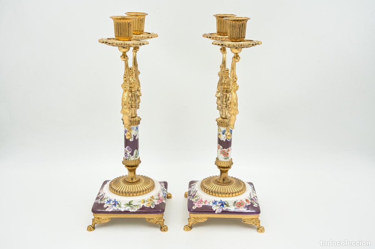 Antig&uuml;edades: Par de Candelabros - Foto 4